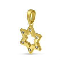 14K Yellow Gold Diamond Star Pendant