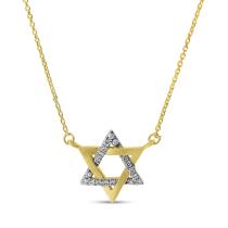 14K Yellow Gold Petite Diamond Star Necklace