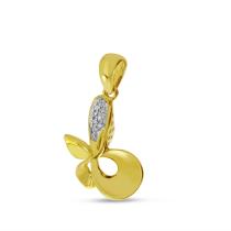 14K Yellow Gold Diamond Butterfly Pendant