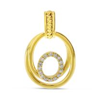 14K Yellow Gold Diamond Triple Oval Pendant