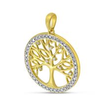 14K Yellow Gold Diamond Tree of Life Pendant