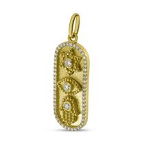 14K Yellow Gold Diamond Religious Symbols Pendant