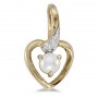 10k Yellow Gold Pearl And Diamond Heart Pendant