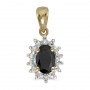 14k Yellow Gold Oval Onyx And Diamond Pendant