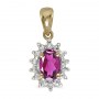 14k Yellow Gold Oval Pink Topaz And Diamond Pendant