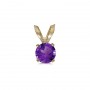 14k Yellow Gold Round Amethyst Pendant