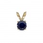 14k Yellow Gold Round Sapphire Pendant