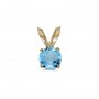 14k Yellow Gold Round Blue Topaz Pendant