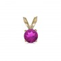 14k Yellow Gold Round Pink Topaz Pendant