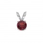 14k White Gold Round Garnet Pendant