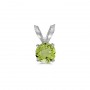 14k White Gold Round Peridot Pendant