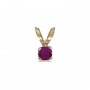 14k Yellow Gold Round Ruby Pendant