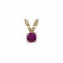 14k Yellow Gold Round Ruby Pendant