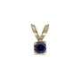 14k Yellow Gold Round Sapphire Pendant