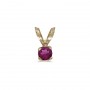 14k Yellow Gold Round Rhodolite Garnet Pendant