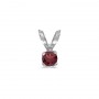 14k White Gold Round Garnet Pendant