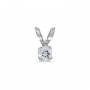 14k White Gold Round White Topaz Pendant