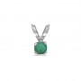 14k White Gold Round Emerald Pendant