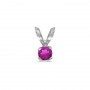 14k White Gold Round Pink Topaz Pendant