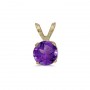 14k Yellow Gold Round Amethyst Pendant