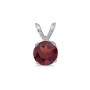 14k White Gold Round Garnet Pendant