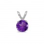 14k White Gold Round Amethyst Pendant