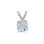 14k White Gold Round Aquamarine Pendant