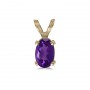 14k Yellow Gold Oval Amethyst Pendant