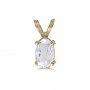 14k Yellow Gold Oval White Topaz Pendant