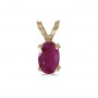 14k Yellow Gold Oval Ruby Pendant