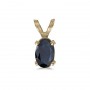 14k Yellow Gold Oval Sapphire Pendant