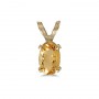 14k Yellow Gold Oval Citrine Pendant