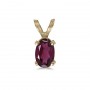 14k Yellow Gold Oval Rhodolite Garnet Pendant