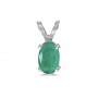 14k White Gold Oval Emerald Pendant