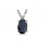 14k White Gold Oval Sapphire Pendant