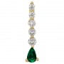 14K Yellow Gold Graduated Diamond and Pear Emerald Drop Pendant