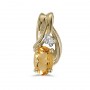 14k Yellow Gold Oval Citrine And Diamond Pendant