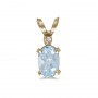 14k Yellow Gold Oval Aquamarine And Diamond Filagree Pendant