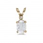 14k Yellow Gold Oval White Topaz And Diamond Filagree Pendant