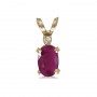 14k Yellow Gold Oval Ruby And Diamond Filagree Pendant