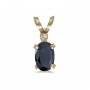 14k Yellow Gold Oval Sapphire And Diamond Filagree Pendant