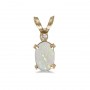 14k Yellow Gold Oval Opal And Diamond Filagree Pendant