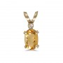 14k Yellow Gold Oval Citrine And Diamond Filagree Pendant