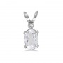 14k White Gold Oval White Topaz And Diamond Filagree Pendant