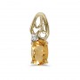 14k Yellow Gold Oval Citrine And Diamond Pendant