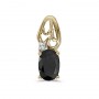 14k Yellow Gold Oval Onyx And Diamond Pendant