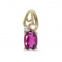 14k Yellow Gold Oval Pink Topaz And Diamond Pendant