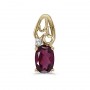 14k Yellow Gold Oval Rhodolite Garnet And Diamond Pendant