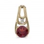 14k Yellow Gold Round Garnet And Diamond Pendant