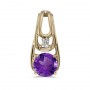 14k Yellow Gold Round Amethyst And Diamond Pendant